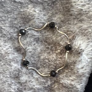 Brighton Silver and Black Beaded Bracelet